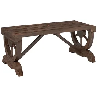 Outsunny Gartenbank 104 x 40 x 56 cm Braun