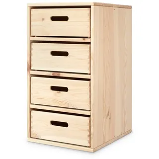 Ehrenkind Ehrenkind® Regal für Kinderzimmer – Praktisches Aufbewahrungssystem aus Kiefer für Spielzeug und Ordnung | 4 Fächer |Groß (630 mm)