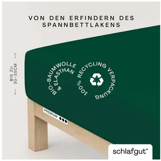 schlafgut Premium Baumwolle 180 x 200 - 200 x 220 cm green deep