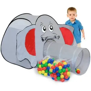 Spielset Kinderspielzelt Jumbo inkl. 200 Bällebadbällen | Spielzelt Spielhaus für Jungen und Mädchen | Kinder-Bällebad-Zelt mit Spielbällen | in