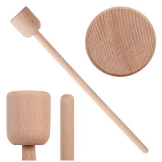 KADAX Krautstampfer aus Holz, 61 x 6.5 cm, Sauerkrautstampfer, Stampfer für Fermentieren von Sauerkraut, Kartoffelstampfer, Holzstößel, Handstampfer, Holzstampfer
