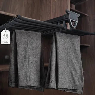 Hosenbügel Ausziehbarer Hosenhalter Für Kleiderschrank, 18 Arme Schrank Hosenauszug mit Beflockung Hosenaufhängung Hosen Rack Platzsparend Max Load 24KG, 60(L) x 42(W) cm