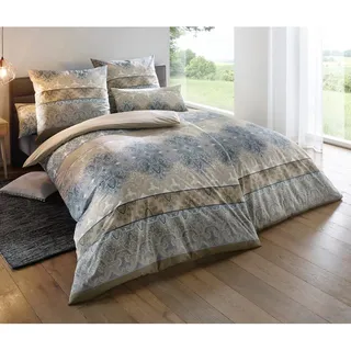 Bettwäsche HEINE HOME Gr. 5, beige (natur, braun), B/L: 135cm x 200cm, Renforcé, B/L: 40cm x 80cm, 2 Stk., Renforcé, 100% Baumwolle, Bettwäsche, Bettwäsche