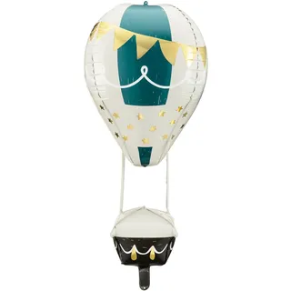 XXL Folienballon Heißluftballon – Kindergeburtstag Deko | Heißluftballon-Deko für Luft oder Helium, inkl. Papier-Trinkhalm, Geschenk & Deko für Kinder, Babyzimmer & Party