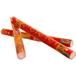 Afrika-Deko Formkerze 3er Stabkerzen-Set afrikanische Kerzen Afrika Deko rot