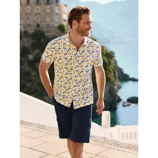 Hajo Kurzarmhemd durchgeknöpftes Jerseyhemd mit Alloverdruck - stay fresh-Qualität bunt 4XL