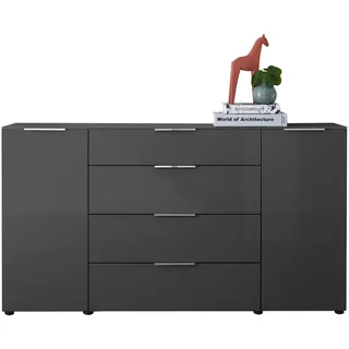 HBZ Kommode Santorin 180 x 99 x 40 cm Anthrazit/Glasfronten