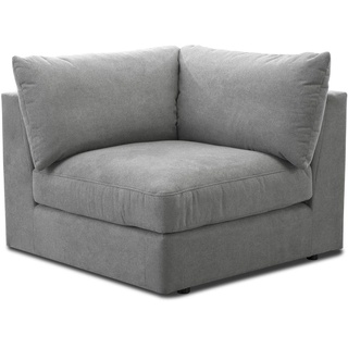 CAVADORE Sofa-Modul "Fiona" Spitzecke / Ecke für Wohnlandschaft oder XXL-Sessel / 107 x 90 x 107 / Webstoff silbergrau