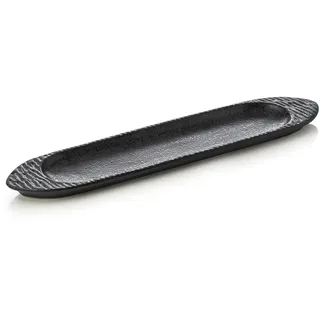 WAS Germany 2x Sushi Platte Set MAYA LANA, 45,5 x 10 x 2 cm, Porzellan schwarz