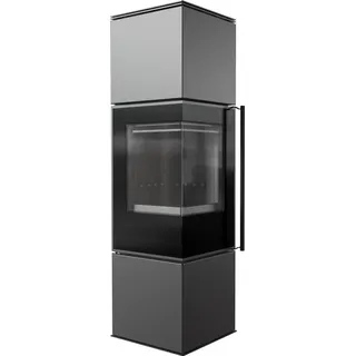 Kratki Kaminofen REN/M Stahl Schwarz/Abdeckplatte Glas