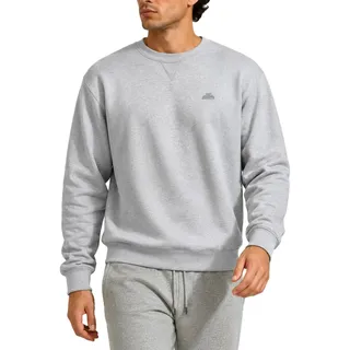 Iron Mountain Herren Sweatshirt Fleece – Pullover Baumwollmix Rundhals Langarm, Workwear Sweatshirt Leicht Warm für Freizeit Arbeit Alltag Winter (Hellgrau, XL)