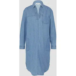 S.Oliver - Jeanskleid im Relaxed Fit mit Kragen und aufgesetzten Taschen, Damen, blau, 36
