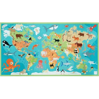 dam bvba Weltkarte mit Tieren (Kinderpuzzle)
