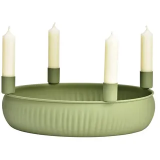 Wurm Adventskranz Otto Adventskranz Schale aus Metall in Salbei-Grün grün