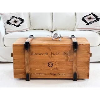 Truhe Couchtisch Holz massiv Wohnzimmertisch Truhentisch Kiste vintage shabby