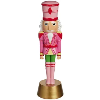Butlers Deko-Nussknacker, Pink, Stein, 9x30x9 cm, Dekoration, Weihnachtsdekoration