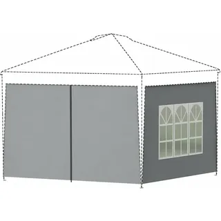 Seitenwand für Pavillon, Pavillon Seitenwände 3x3 m, mit Reißverschluss & Fenster, 210D Oxford Gewebe, Wasserdicht, 295×182 cm, Seitenwand für Faltpavillon & Gartenpavillon