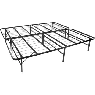 i-flair Klappbett Metall 200x200 cm Letto in Schwarz – Faltbares Gästebett mit stabilem Rahmen & Stauraum – platzsparendes Metallbett für Gäste, langlebiges Faltbett, klappbar & leicht zu verstauen