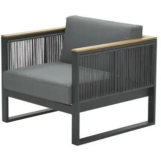 GI 58072EG Alain Lounge Stuhl carbon black / mid grey rope Sessel Gartenmöbel