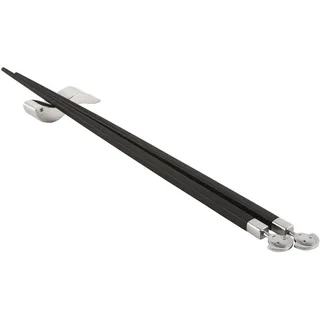 Alessi Essstäbchen 2 St. Edelstahl Schwarz/Braun