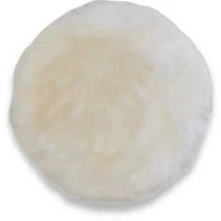 Leibersperger Felle Lammfell Sitzkissen rund Ø 34cm – Echtes Merino Lammfell – rutschfest – Gemütlich und wärmend – Optischer Hingucker – Lange Haltbarkeit (weiß)