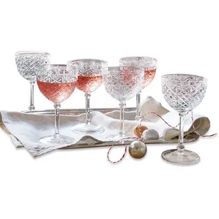 LOBERON Sektglas 6er Set Olite, mundgeblasen, von Hand geschliffen, Kelchform, Tischdekoration, Küchenutensilien, Tischaccessoires, Glas, klar