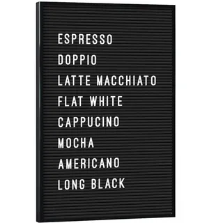 artboxONE Poster mit schwarzem Rahmen 30x20 cm Typografie Letterboard Kaffee - Bild Board Board Coffee