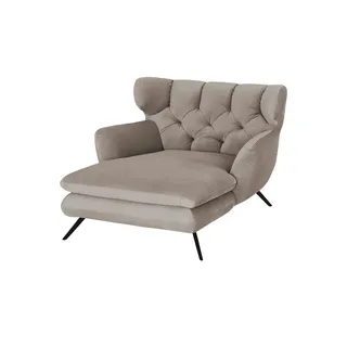 Jette Home Longseat-Sessel Samt Caldara , beige , Maße (cm): B: 130 H: 95 T: 160.0
