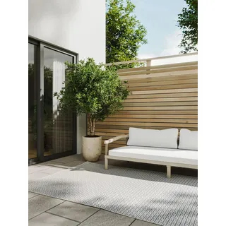 benuta basic In- & Outdoor-Teppich Lou Weiß 160x230 cm - Teppich für Balkon, Terrasse, Garten