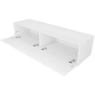 SONNI Sideboard TV Lowboard Schränke hängend 140x40x30cm Weiß Hochglanz weiß