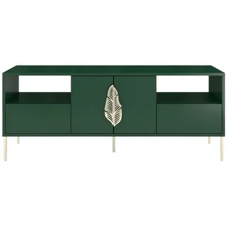 Skandica Lowboard, Dunkelgrün, Metall, 138x60x40 cm, Wohnzimmer, Wohnwände, Lowboards, Lowboards stehend