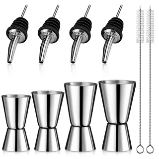 Edelstahl Cocktail Messbecher, 4 Stück 3cl/4cl/5cl/6cl Cocktail Skala