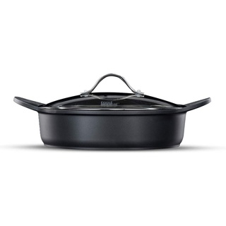 food appeal Kochtopf »Black Marble«, Aluminium (1-tlg), food appeal Black Marble tiefer Bratentopf, Kochtopf, Induktionstopf, Kasserole 28cm, 4,1l mit Glasdeckel anti-haft Beschichtung schwarzes Marmor Design für Gasherd, Induktionsherd, Keramikherd und Elektroherd schwarz
