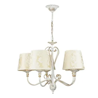 Licht-Erlebnisse Kronleuchter GANARA, ohne Leuchtmittel, Shabby Kronleuchter in Gold Ecru Ø64cm goldfarben