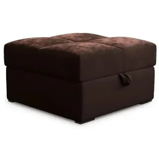 masseno Pouf MIZA Stoff 65 x 38 x 65 cm Braun