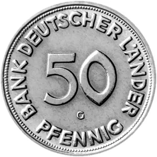 Seltenste Münze der BRD - 50 Pfennig Bank deutscher Länder 1950
