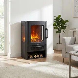 GLOW FIRE Elektrokamin Ember Elektrokamin LED Ofen, Elektrischer Kamin, Timer, Realistisches Flammenspiel, LED Feuer schwarz