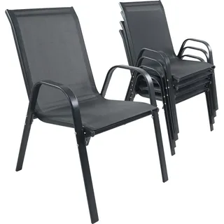VCM Gartenstuhl 56 x 56 x 0 cm schwarz 4 St.