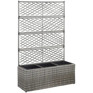 vidaXL Hochbeet mit Rankgitter 83 x 30 x 130 cm Grau