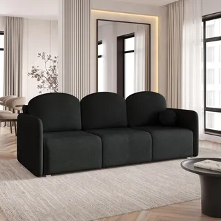 masseno Schlafcouch Polyester 2-Sitzer Schwarz