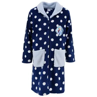 Disney Frozen Kinderbademantel Eiskönigin Anna & Elsa Kinder Mädchen Bademantel mit Reißverschluss blau 104