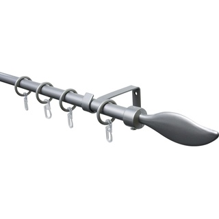 GARDINIA Gardinenstangen Set Flame 1-läufig 130 - 240 cm silber