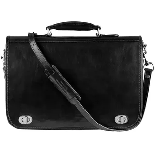 Herren Ledertasche Umhängetasche Leder Aktentasche15 Zoll Laptoptasche Arbeitstasche Bürotasche Lehrertasche Notebooktasche Businesstasche - Time Resistance