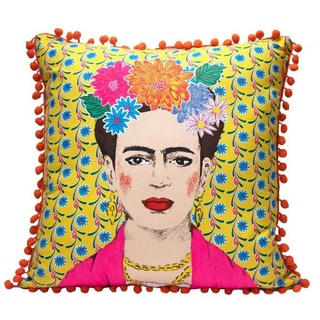Talking Tables Dekokissen Frida Kahlo, Boho-Look, Bunt, Troddel gelb