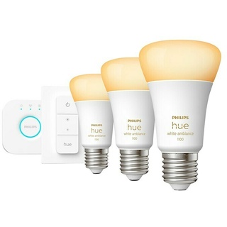 Philips Hue LED-Lampe White Ambiance  (E27, Dimmbar, Warmweiß, 806 lm - 1.055 lm, 8 W)