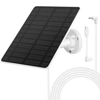 Solarmodul für Ring Kamera,GuKKK 5W Kamera Solarpanel kompatibel mit Ring Spotlight Cam/Pro/Plus Akku & Stick Up Cam/Pro Akku mit Barrel Plug 4m Ladekabel IP65 Wasserdicht Solar Ladegerät (1)