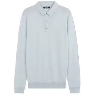 GOBI Cashmere Polokragenpullover Herren Polohemd aus Kaschmir-Seide blau 2XL