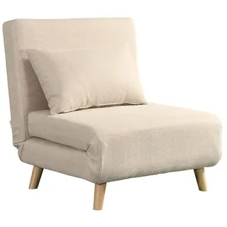 HOME DELUXE Sessel Schlafsessel SNOOZE 79 x 28 x 132 cm, Wandelbares 3-in-1-Design, Liegesessel, Relaxsessel beige