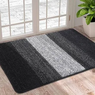 Schmutzfangmatte Fußmatte Türmatte Innen Hund Haustür 50x80 cm Schwarz