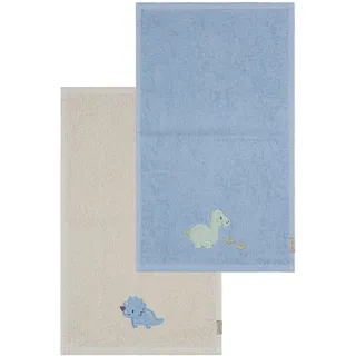 Sterntaler Kinderhandtuch 2er-Pack Dino Rexi in helles blau